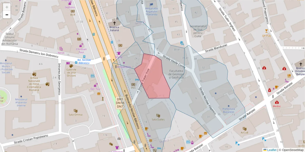 Hartă a codului poștal  și a codurilor poștale învecinate