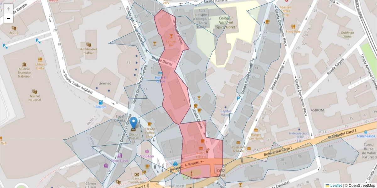 Hartă a codului poștal  și a codurilor poștale învecinate
