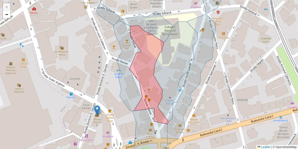 Hartă a codului poștal  și a codurilor poștale învecinate