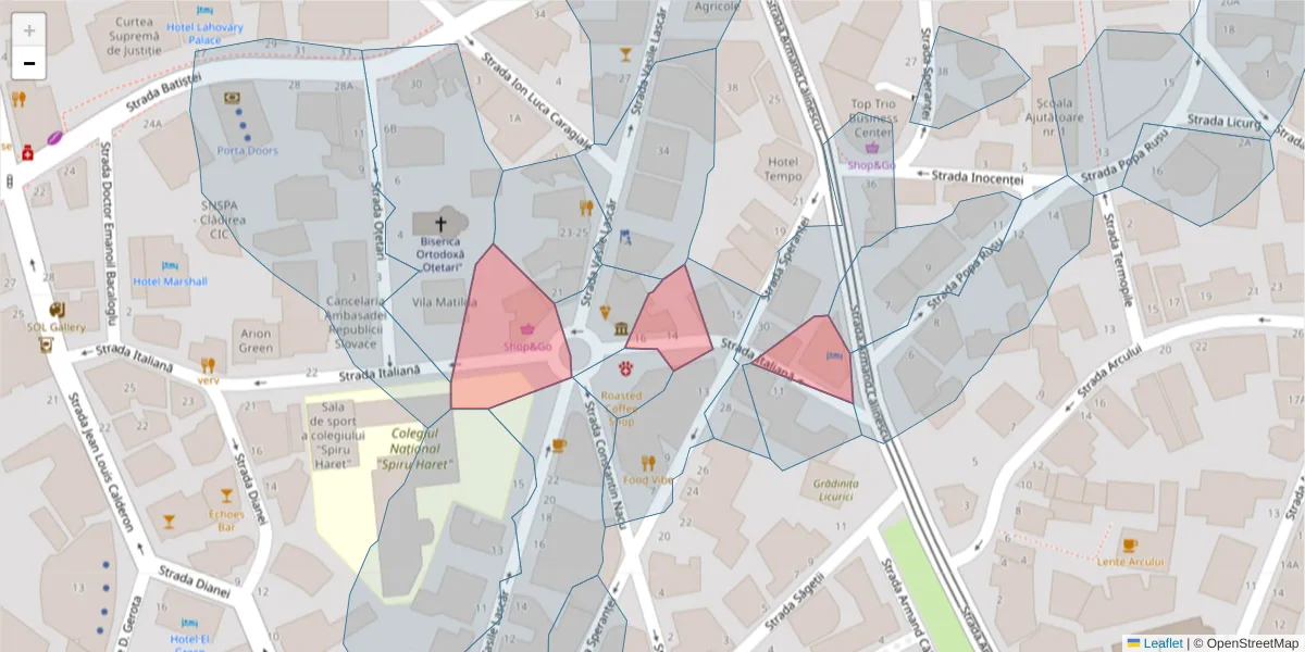 Hartă a codului poștal  și a codurilor poștale învecinate