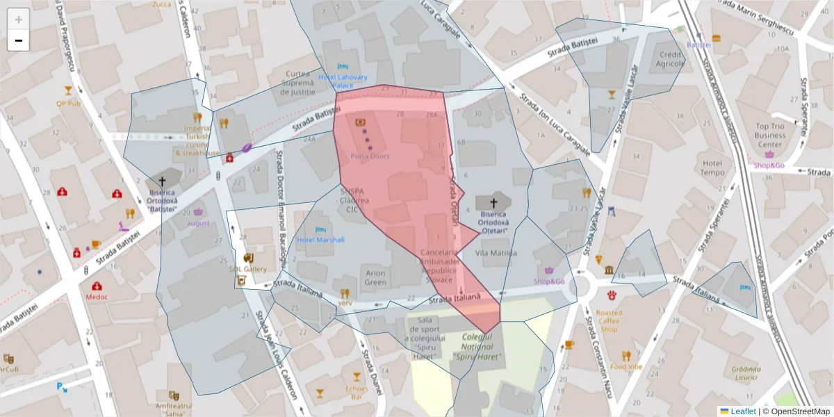 Hartă a codului poștal  și a codurilor poștale învecinate