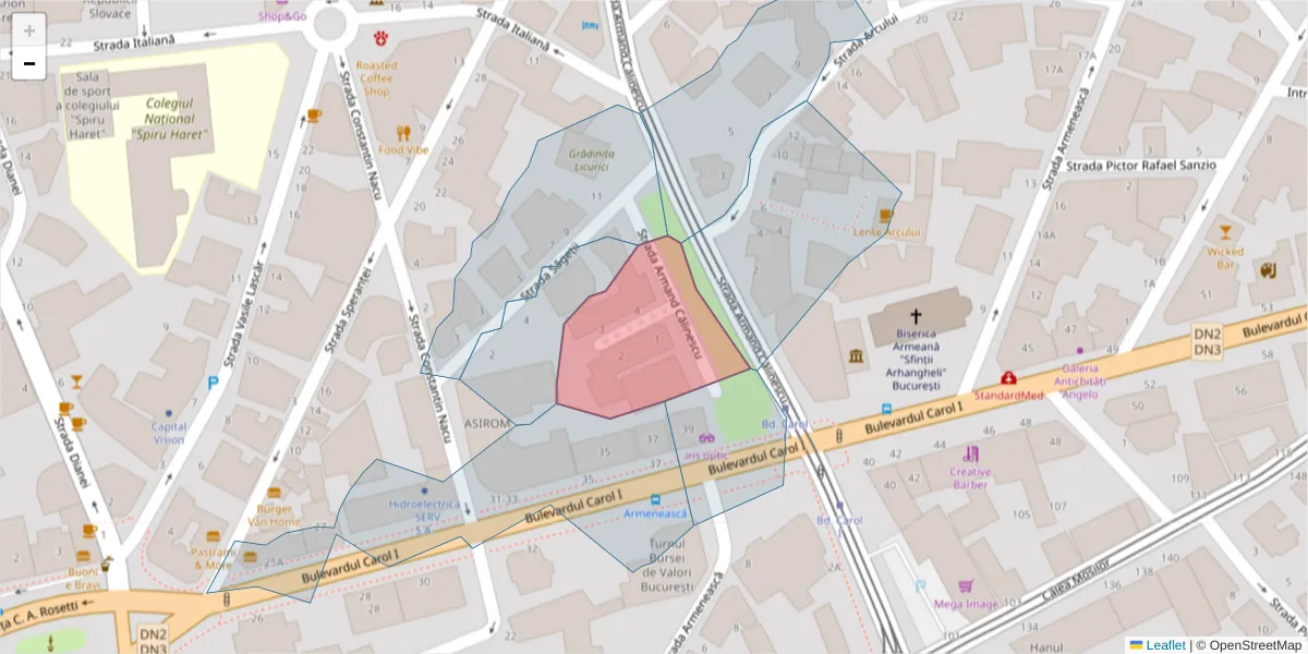 Hartă a codului poștal  și a codurilor poștale învecinate