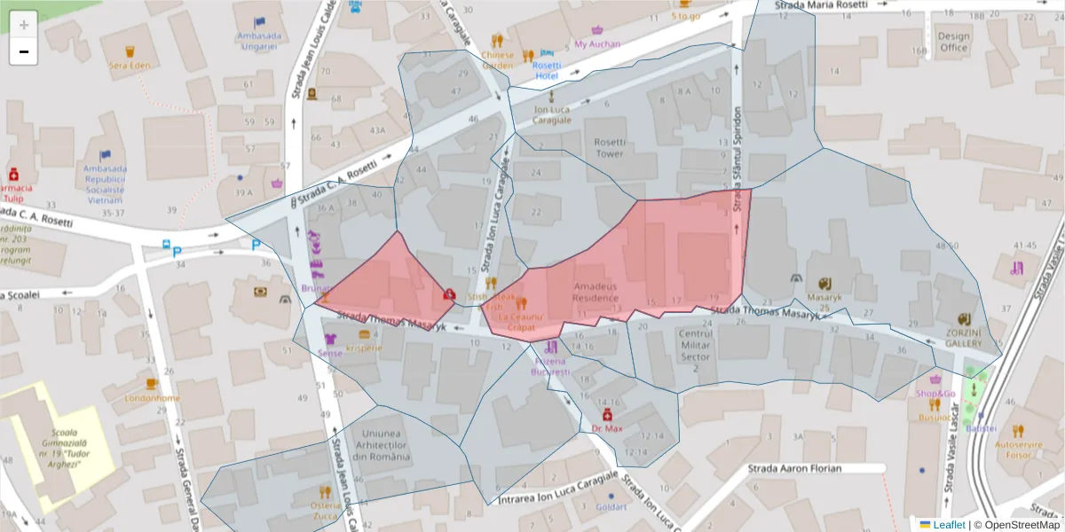 Hartă a codului poștal  și a codurilor poștale învecinate