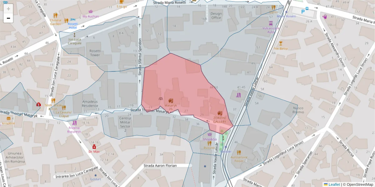 Hartă a codului poștal  și a codurilor poștale învecinate