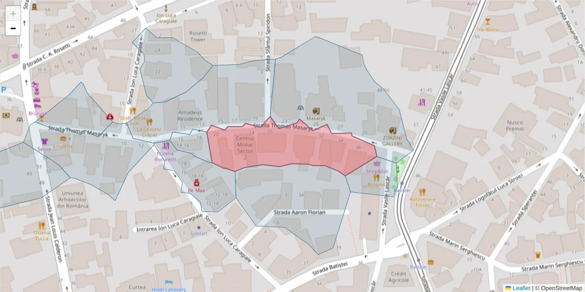 Hartă a codului poștal  și a codurilor poștale învecinate