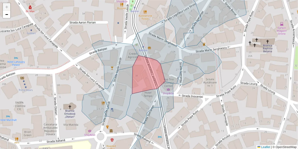 Hartă a codului poștal  și a codurilor poștale învecinate