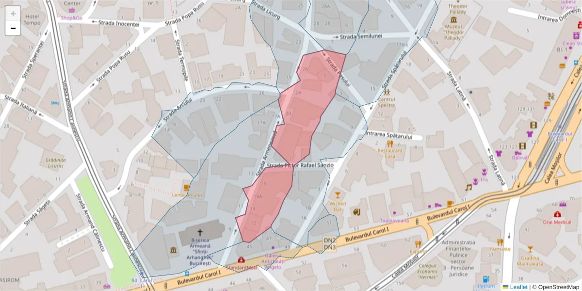 Hartă a codului poștal  și a codurilor poștale învecinate