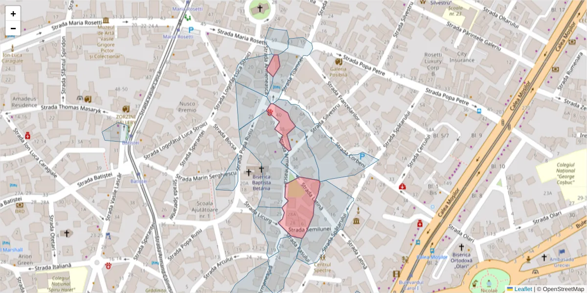 Hartă a codului poștal  și a codurilor poștale învecinate