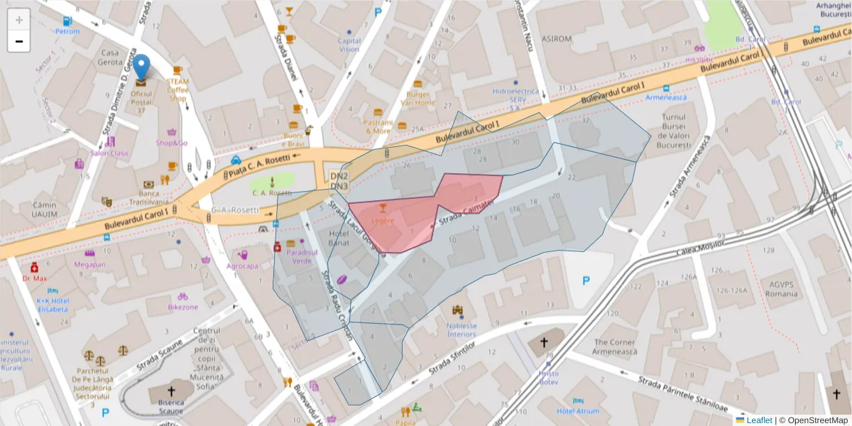 Hartă a codului poștal  și a codurilor poștale învecinate