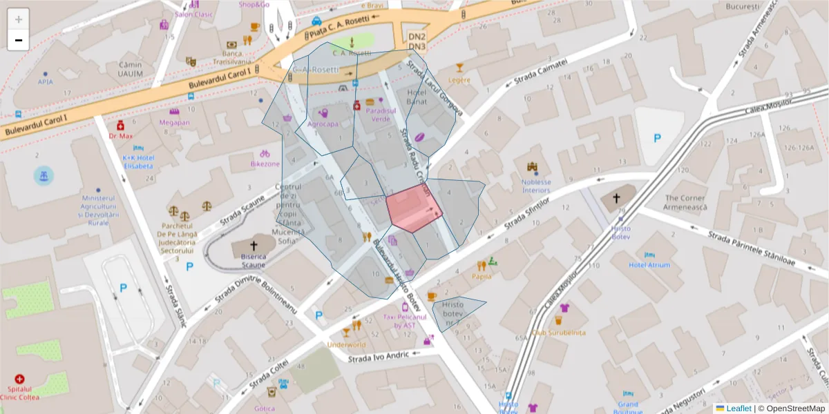 Hartă a codului poștal  și a codurilor poștale învecinate