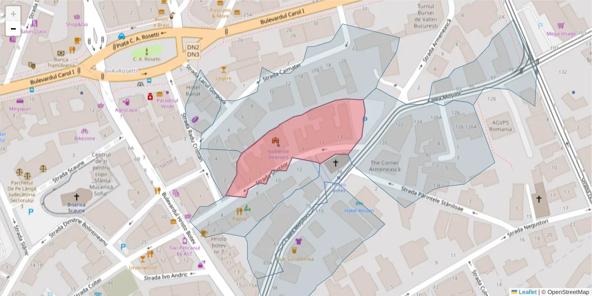 Hartă a codului poștal  și a codurilor poștale învecinate