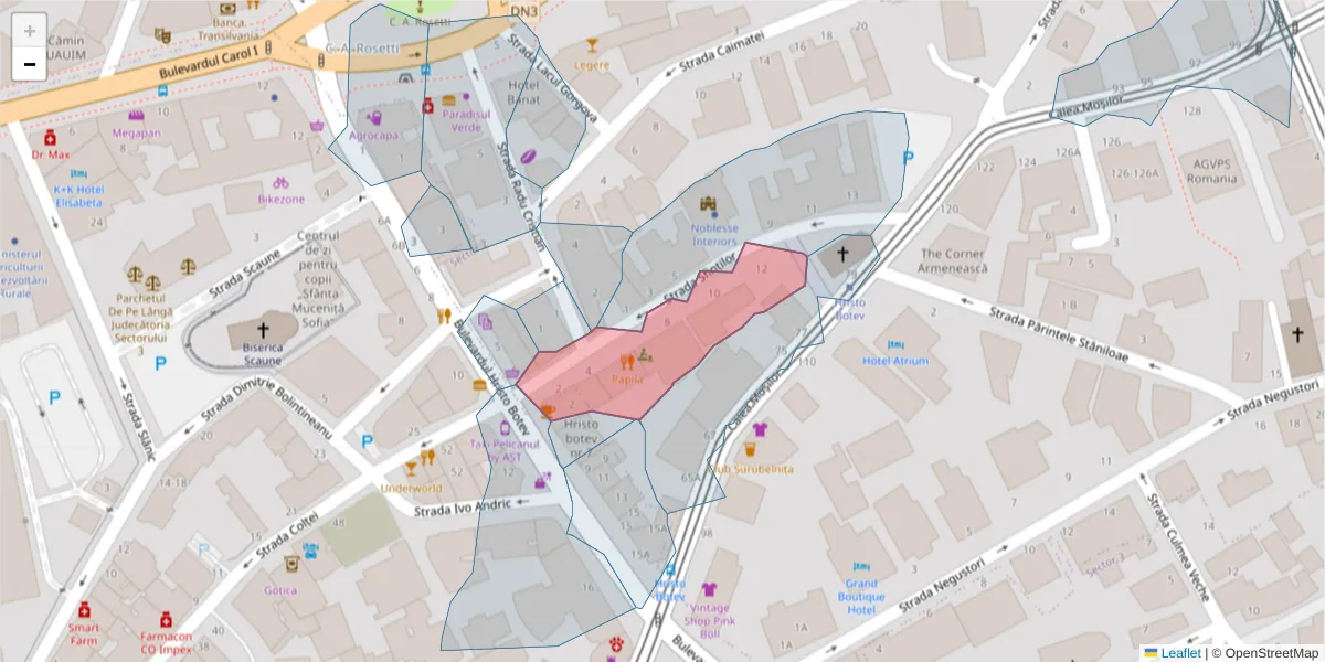 Hartă a codului poștal  și a codurilor poștale învecinate