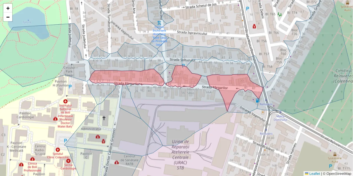 Hartă a codului poștal  și a codurilor poștale învecinate