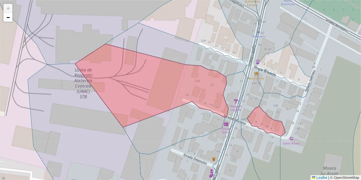 Hartă a codului poștal  și a codurilor poștale învecinate