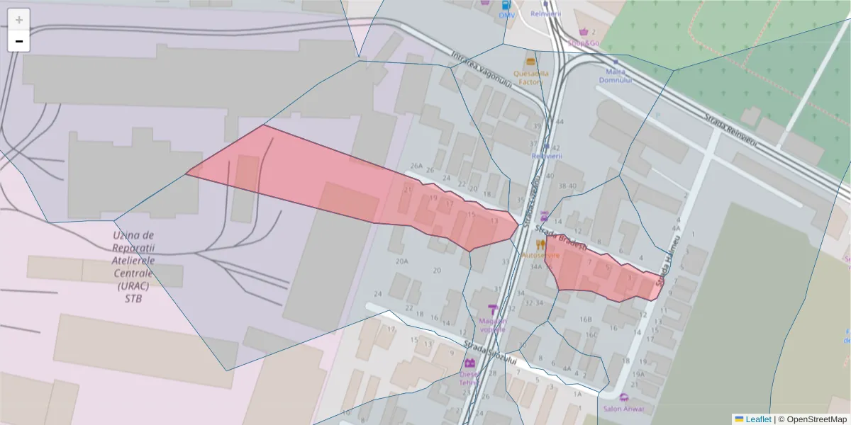 Hartă a codului poștal  și a codurilor poștale învecinate