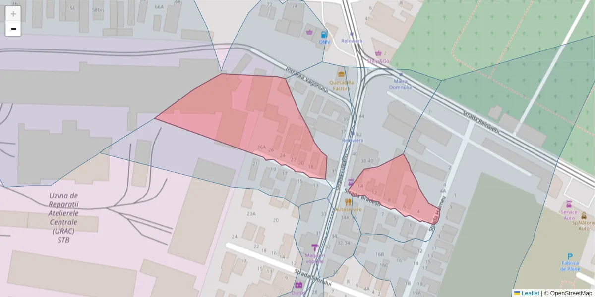 Hartă a codului poștal  și a codurilor poștale învecinate