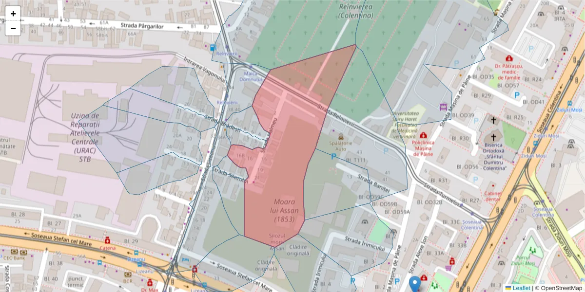 Hartă a codului poștal  și a codurilor poștale învecinate