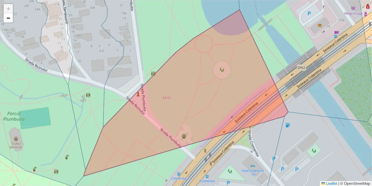 Hartă a codului poștal  și a codurilor poștale învecinate