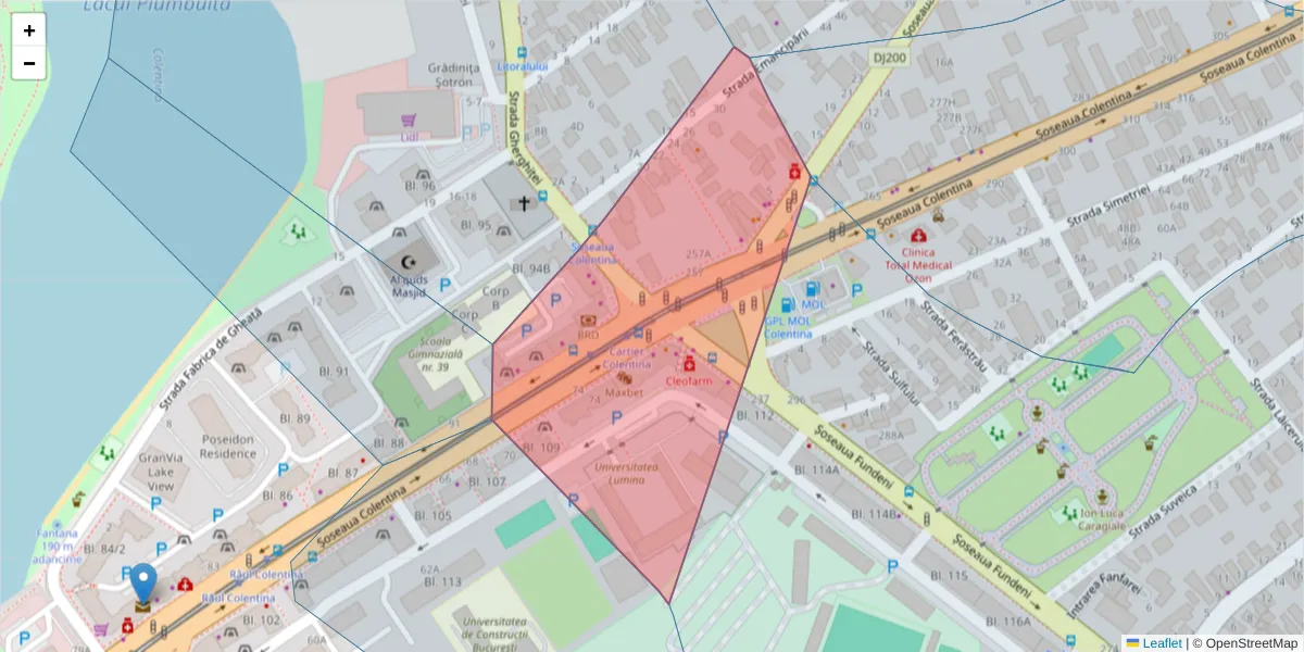 Hartă a codului poștal  și a codurilor poștale învecinate