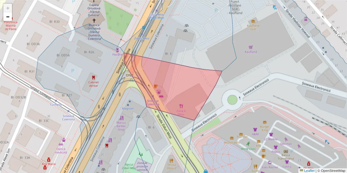 Hartă a codului poștal  și a codurilor poștale învecinate