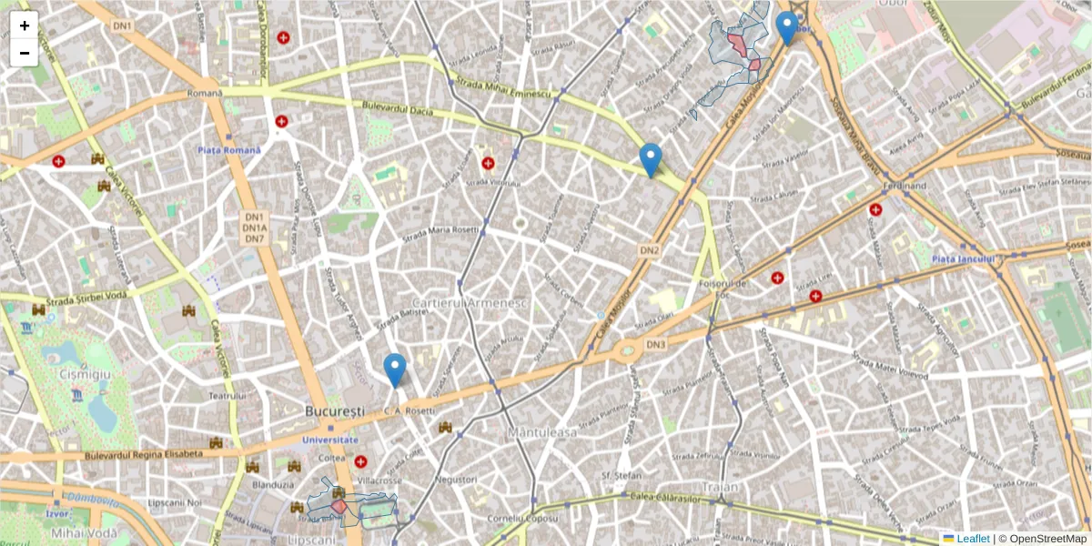 Hartă a codului poștal  și a codurilor poștale învecinate