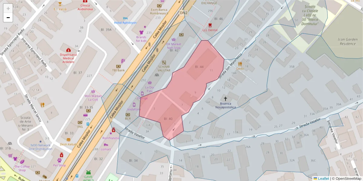 Hartă a codului poștal  și a codurilor poștale învecinate