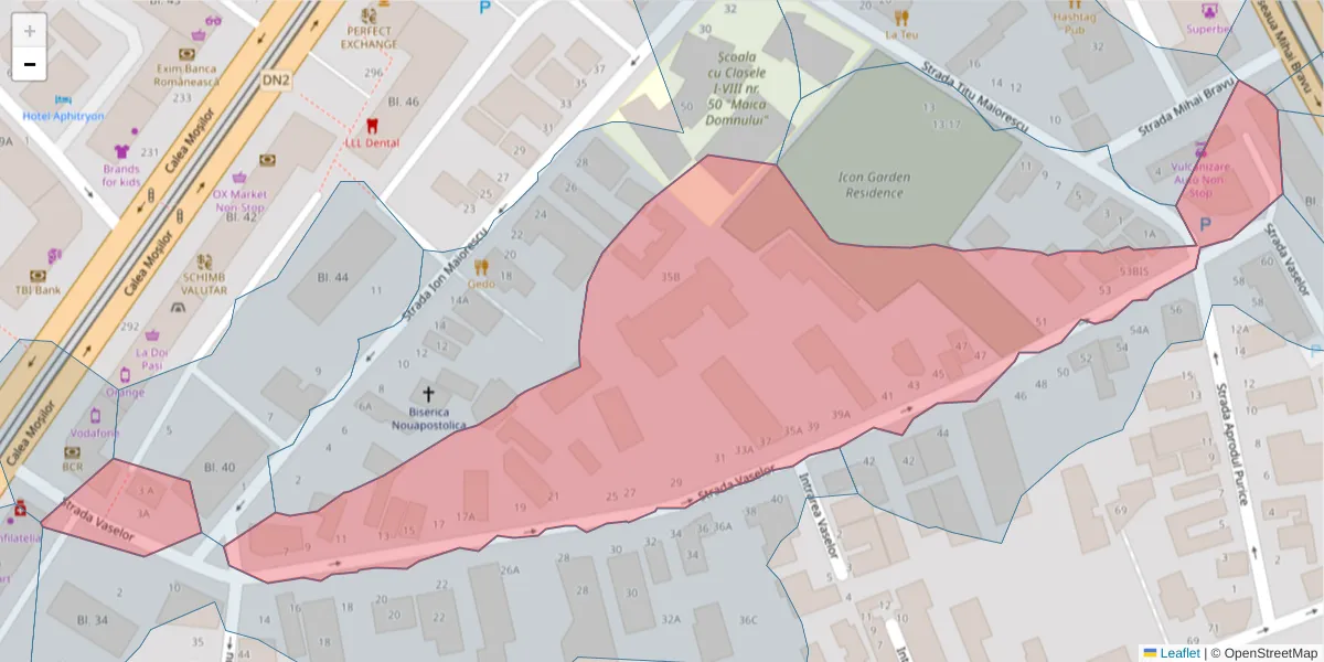 Hartă a codului poștal  și a codurilor poștale învecinate