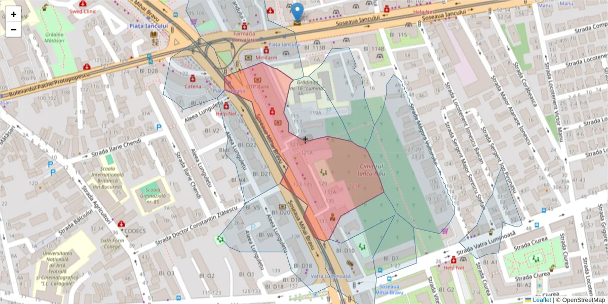 Hartă a codului poștal  și a codurilor poștale învecinate