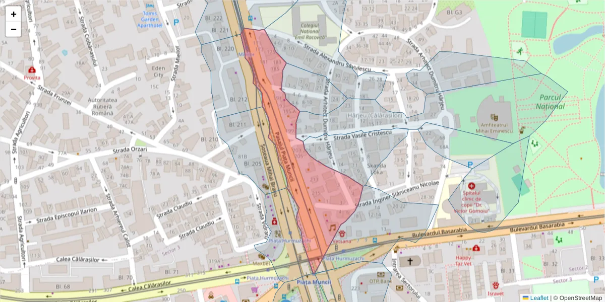 Hartă a codului poștal  și a codurilor poștale învecinate
