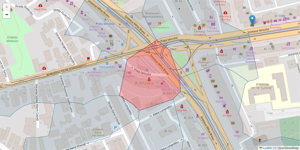 Hartă a codului poștal  și a codurilor poștale învecinate