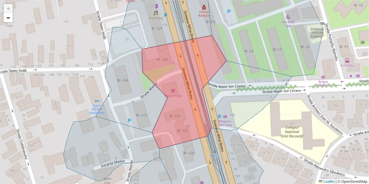 Hartă a codului poștal  și a codurilor poștale învecinate