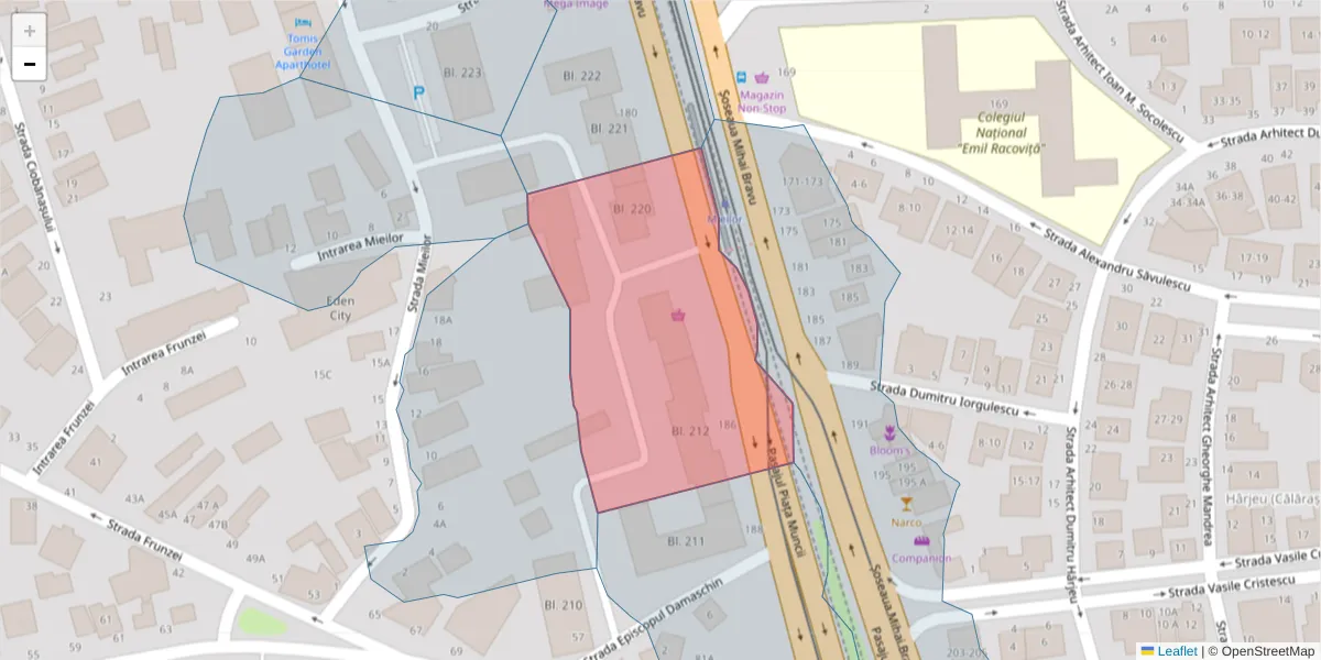 Hartă a codului poștal  și a codurilor poștale învecinate