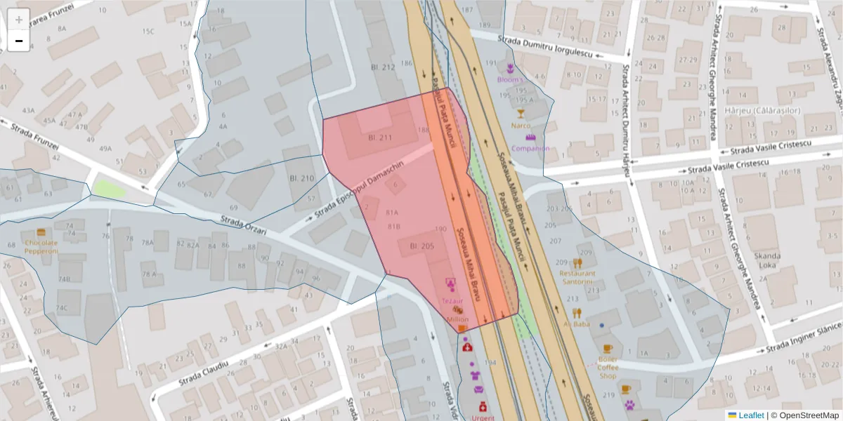Hartă a codului poștal  și a codurilor poștale învecinate
