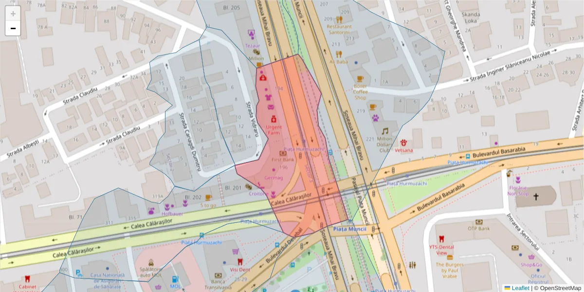 Hartă a codului poștal  și a codurilor poștale învecinate
