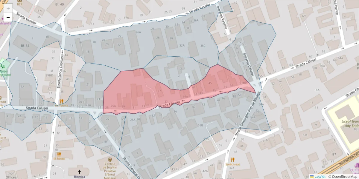 Hartă a codului poștal  și a codurilor poștale învecinate