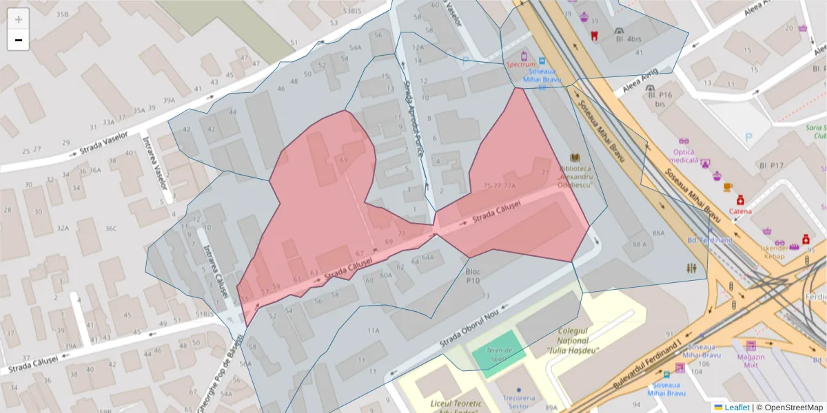 Hartă a codului poștal  și a codurilor poștale învecinate