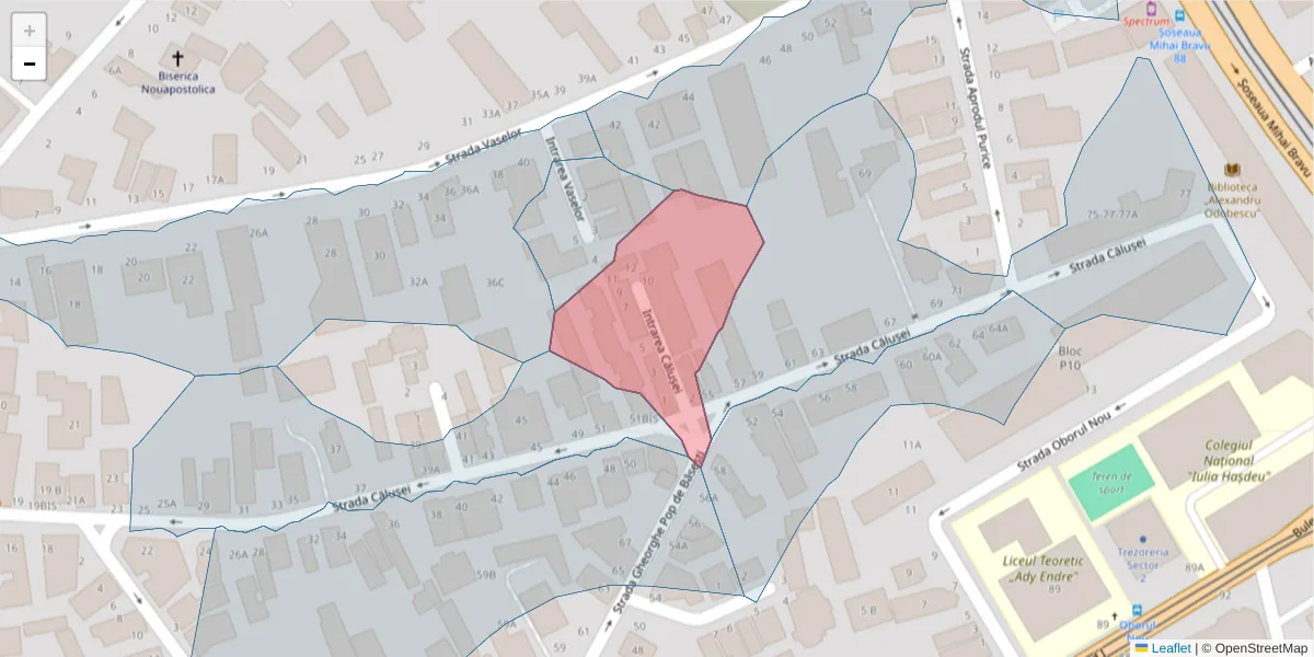 Hartă a codului poștal  și a codurilor poștale învecinate