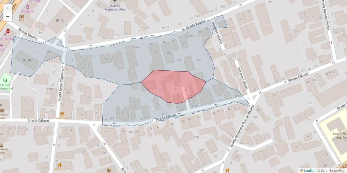 Hartă a codului poștal  și a codurilor poștale învecinate