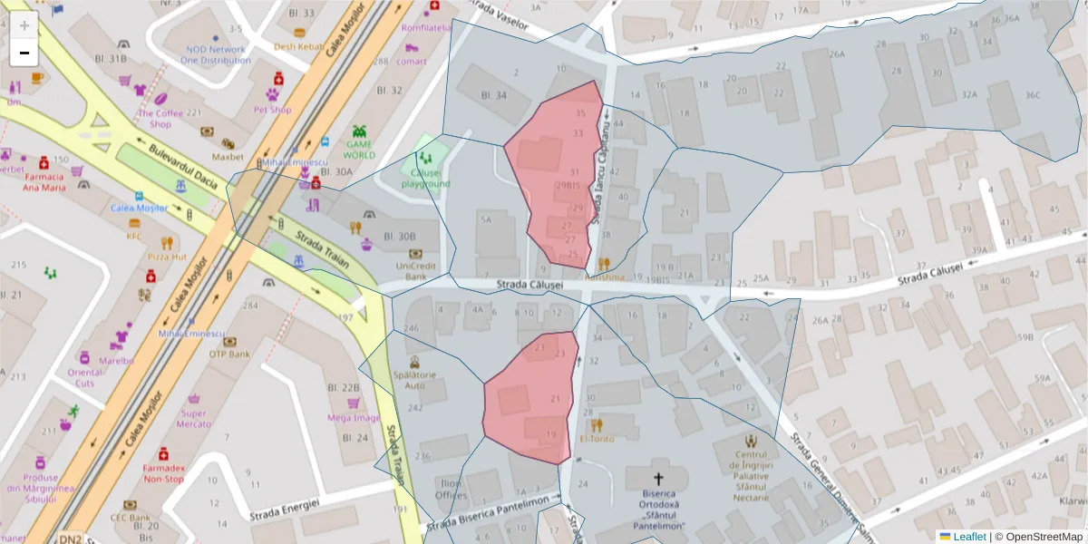 Hartă a codului poștal  și a codurilor poștale învecinate