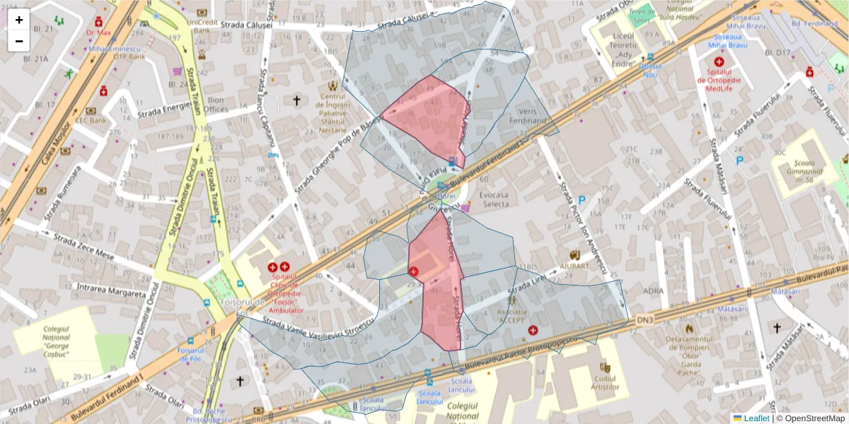 Hartă a codului poștal  și a codurilor poștale învecinate