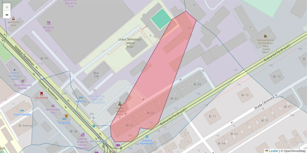 Hartă a codului poștal  și a codurilor poștale învecinate