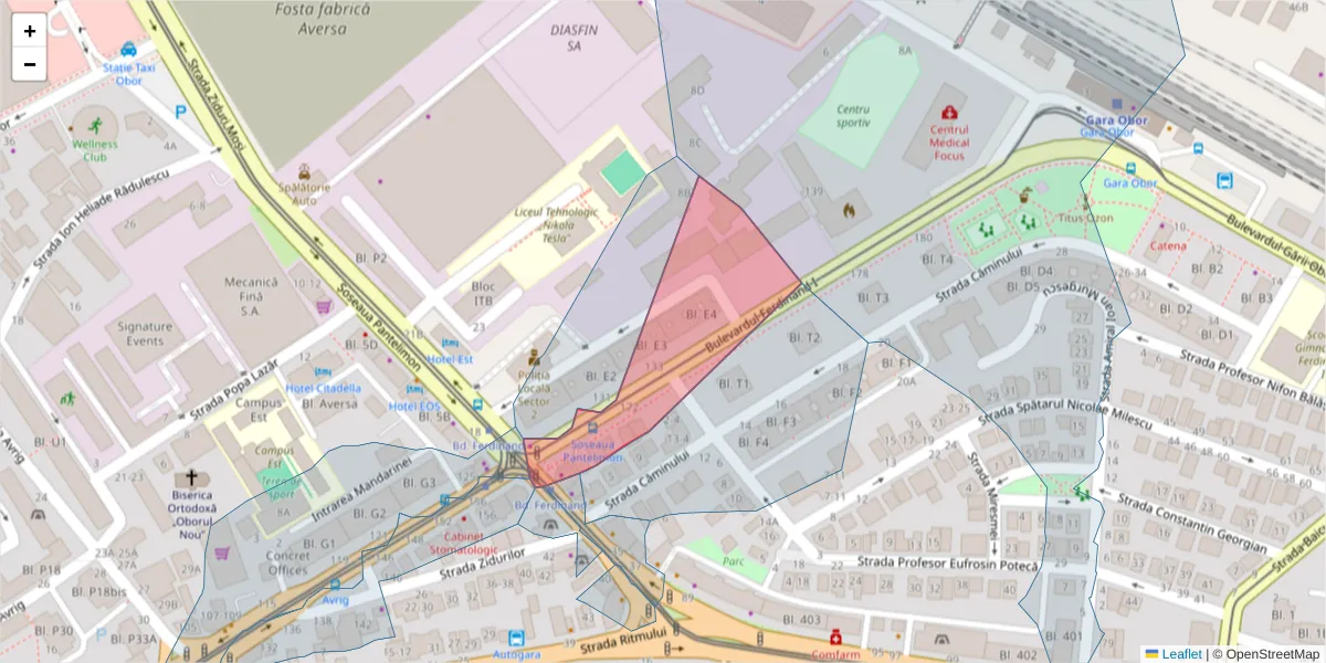 Hartă a codului poștal  și a codurilor poștale învecinate
