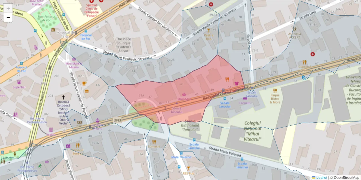 Hartă a codului poștal  și a codurilor poștale învecinate