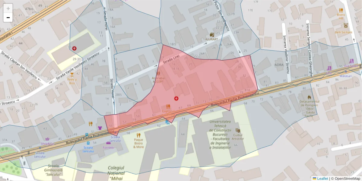 Hartă a codului poștal  și a codurilor poștale învecinate