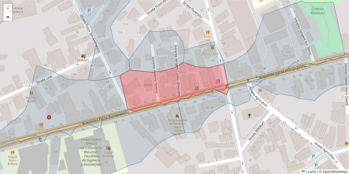 Hartă a codului poștal  și a codurilor poștale învecinate
