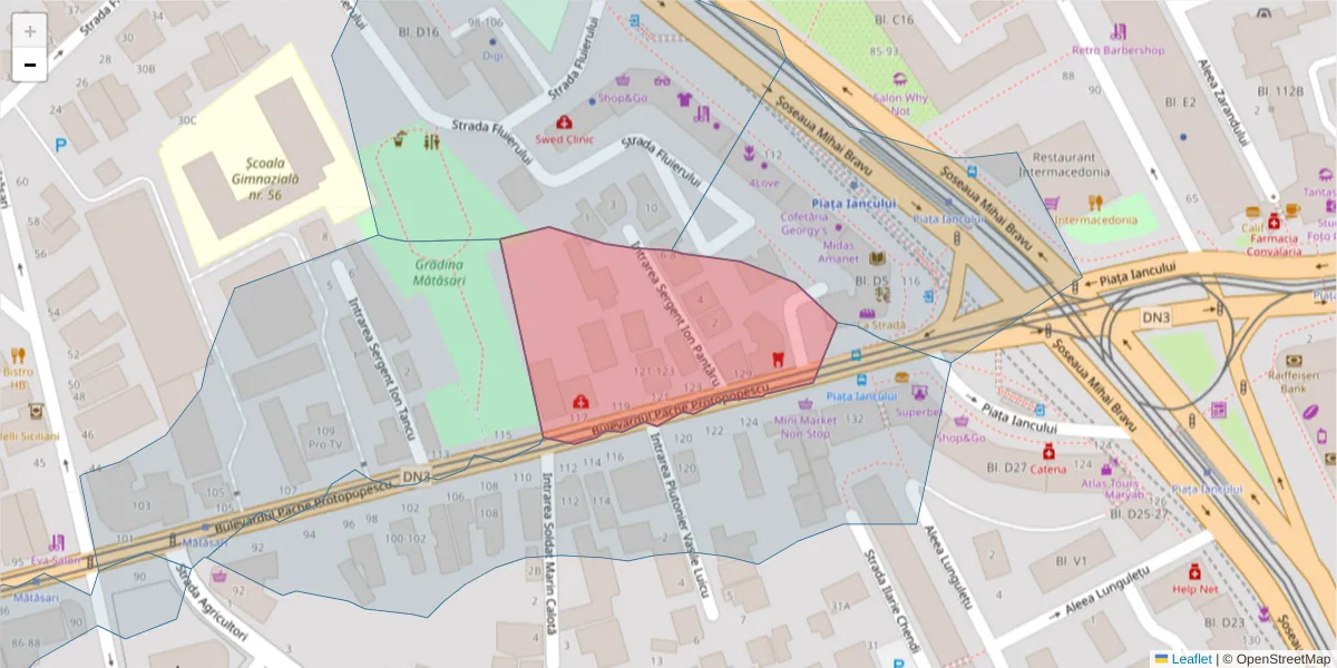 Hartă a codului poștal  și a codurilor poștale învecinate