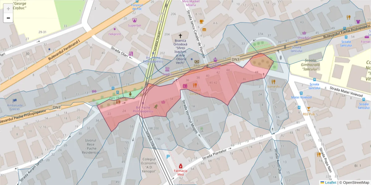 Hartă a codului poștal  și a codurilor poștale învecinate