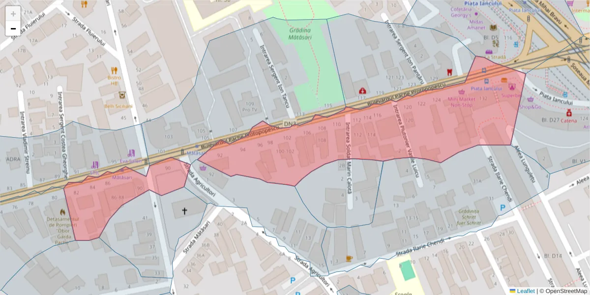 Hartă a codului poștal  și a codurilor poștale învecinate