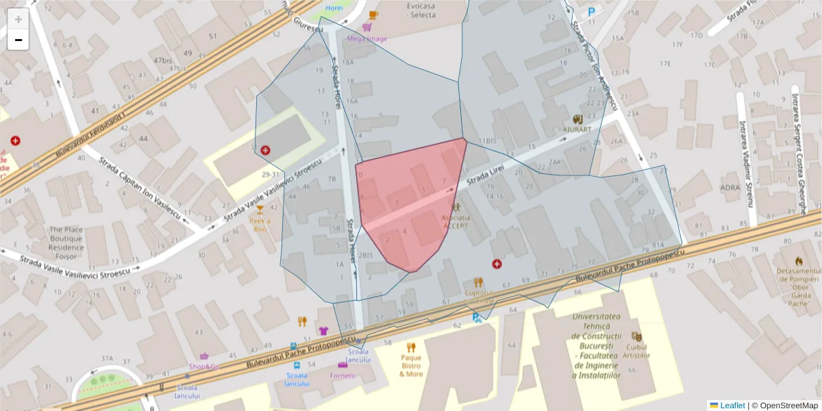 Hartă a codului poștal  și a codurilor poștale învecinate