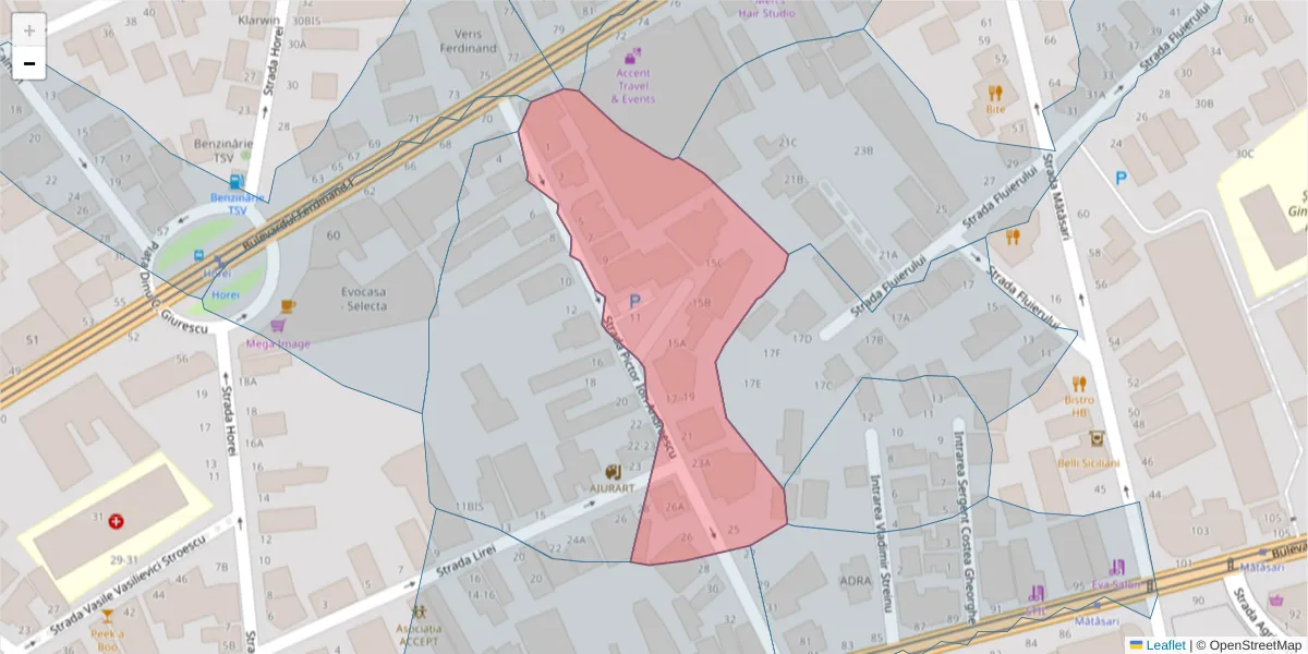 Hartă a codului poștal  și a codurilor poștale învecinate